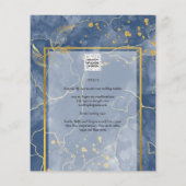 LeahG Navy Blue Gold INK Abstract Wedding INVITE Flyer (Achterkant)