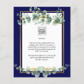LeahG NAVY BLUW GOUD Groene planten Eucalyptus Tro Flyer (Achterkant)