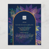 LeahG Navy Paars Gold JEWEL TONES Wedding INVITE (Achterkant)