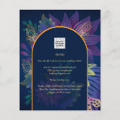 LeahG Navy Paars Gold JEWEL TONES Wedding INVITE Flyer (Achterkant)