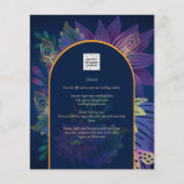 LeahG Navy Paars Gold JEWEL TONES Wedding INVITE Flyer (Achterkant)