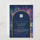 LeahG Navy Paars Gold JEWEL TONES Wedding INVITE Kaart (Achterkant)