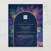 LeahG Navy Paars Goud JEWEL TONES Trouw UITNODIGIN (Achterkant)