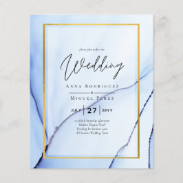 LeahG Navyblauw Goud INK Abstract Trouw-UITNODIGIN Flyer