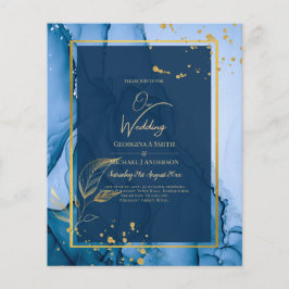 LeahG® Navyblauw Gouden Alcohol Inkt Trouw- Flyer