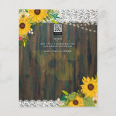 LeahG Nuestra Boda Zonnebloem Kant Licht Uitnodigi Flyer (Achterkant)