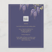 LeahG Paars Gold WISTERIA Floral Wedding INVITE (Achterkant)
