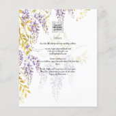 LeahG Paars Gold WISTERIA Floral Wedding INVITE (Achterkant)