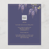 LeahG Paars Gold WISTERIA Floral Wedding INVITE (Achterkant)