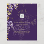 LeahG Paars Gold WISTERIA Floral Wedding INVITE Flyer (Achterkant)