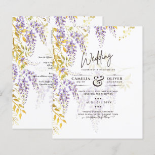 LeahG Paars Goud WISTERIA Bloemachtige Trouw UITNO