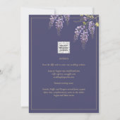 LeahG Paars Goud WISTERIA Bloemen Bruiloft UITNODI Kaart (Achterkant)