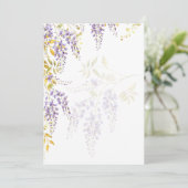 LeahG Paars Goud WISTERIA Sjabloon Kaart (Staand voorkant)