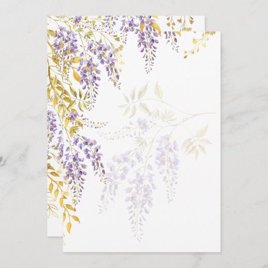 LeahG Paars Goud WISTERIA Sjabloon Kaart (Voorkant / Achterkant)