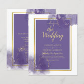 LeahG PAARSE GOLD Wedding Lavender ALCOHOL INK (Voorkant / Achterkant)