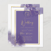 LeahG PAARSE GOLD Wedding Lavender ALCOHOL INK (Voorkant / Achterkant)