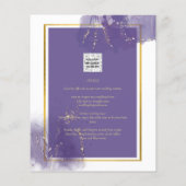 LeahG PAARSE GOLD Wedding Lavender ALCOHOL INK Flyer (Achterkant)