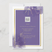 LeahG PAARSE GOLD Wedding Lavender ALCOHOL INK Kaart (Achterkant)
