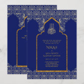 LeahG Paarse Gouden Islamitische Moslim Huwelijk N Kaart (Voorkant / Achterkant)