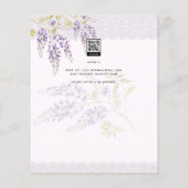 LeahG Paarse WISTERIA Kant Bloemige Trouw UITNODIG (Achterkant)
