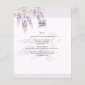 LeahG Paarse WISTERIA Kant Bloemige Trouw UITNODIG Flyer (Achterkant)