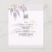 LeahG Paarse WISTERIA Lace Floral Wedding INVITE (Achterkant)