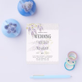 LeahG Paarse WISTERIA Lace Floral Wedding INVITE Flyer (Enkel)