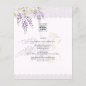 LeahG Paarse WISTERIA Lace Floral Wedding INVITE Flyer (Achterkant)