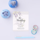 LeahG Paarse WISTERIA Lace Floral Wedding INVITE Flyer (Enkel)