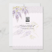 LeahG Paarse WISTERIA Lace Floral Wedding INVITE Kaart (Achterkant)