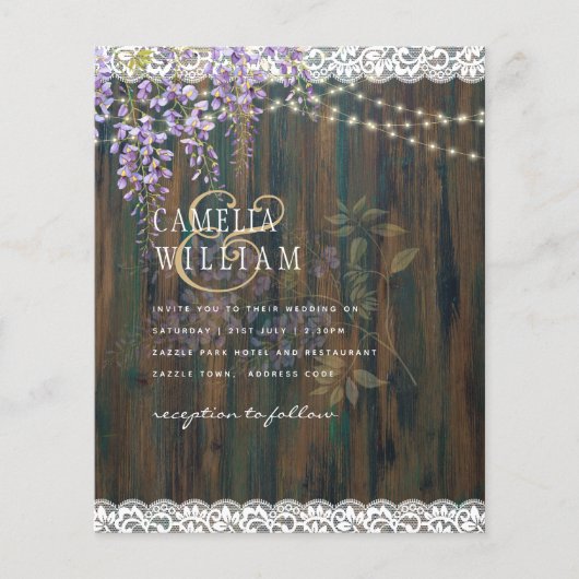 LeahG Paarse WISTERIA Rustic Lace Wedding (Voorkant)