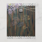 LeahG Paarse WISTERIA Rustic Lace Wedding Flyer (Achterkant)