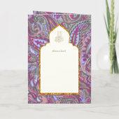 LeahG Paisley  islamitisch moslim bruiloft uitnodi Kaart (Achterkant)