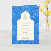 LeahG Paisley  islamitisch moslim bruiloft uitnodi Kaart (Gele Bloem)