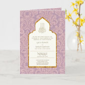 LeahG Paisley islamitisch moslim bruiloft uitnodi Kaart (Gele Bloem)