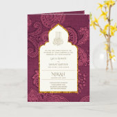 LeahG Paisley Sierlijke Islamitische Moslim Trouw  Kaart (Gele Bloem)