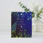 LeahG Pauwblauwe Islamitische Moslim Trouwkaarten (Staand voorkant)