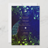 LeahG Peacock Blauw Islamitische Moslim Bruiloft U Kaart (Voorkant)