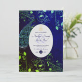 LeahG Peacock Blauw Islamitische Moslim Bruiloft U Kaart (Staand voorkant)