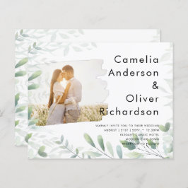 LeahG Photo Overlay GREENERY Wedding Invite