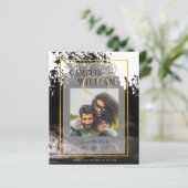 LeahG PHOTO Wedding Black Gold INK Save Date (Staand voorkant)