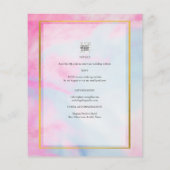 LeahG Pink Aqua Blue Gold INK Wedding INVITE Flyer (Achterkant)