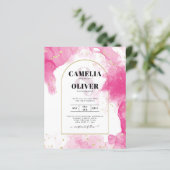 LeahG PINK GOLD INK Abstract Wedding INVITE (Staand voorkant)