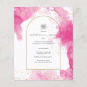 LeahG PINK GOLD INK Abstract Wedding INVITE (Achterkant)