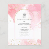 LeahG PINK GOLD INK Abstract Wedding INVITE (Achterkant)