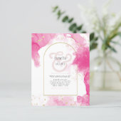 LeahG PINK GOLD INK Abstract Wedding INVITE (Staand voorkant)