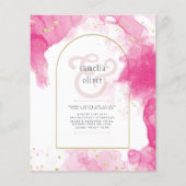 LeahG PINK GOLD INK Abstract Wedding INVITE (Voorkant)