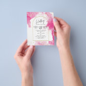 LeahG PINK GOLD INK Abstract Wedding INVITE Flyer (Hand)