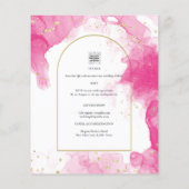 LeahG PINK GOLD INK Abstract Wedding INVITE Flyer (Achterkant)