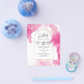 LeahG PINK GOLD INK Abstract Wedding INVITE Flyer (Enkel)